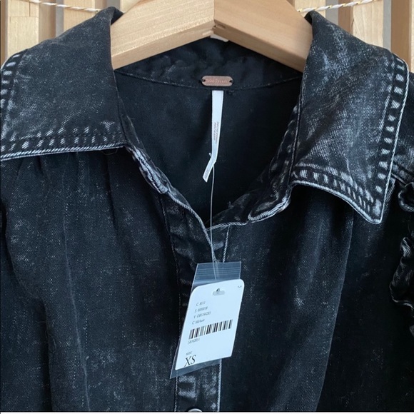 Free People Black Denim Shirt - Picture 6 of 6